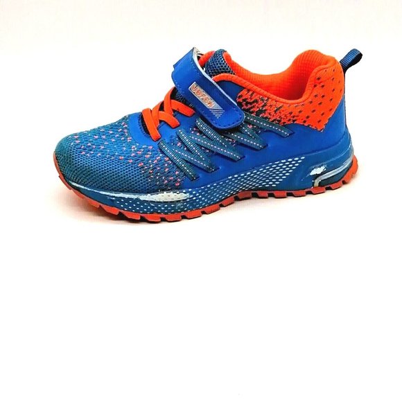 Ubfen Unisex Kids Lace Up Sneaker Blue Orange Round Toe Hook Loop EUR 32 - Picture 1 of 10